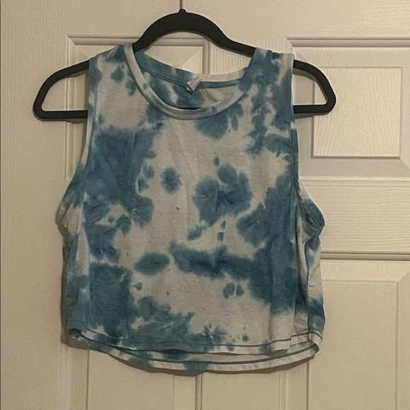 90 Degree By Reflex Blue Tie-Dye Short Sleeve Top - Picture 1 of 5